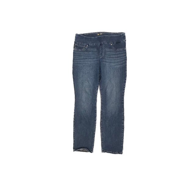 Lee Slim Fit Slim Leg Mid Rise Pull On Women's size 16 Dark Blue Denim jeans - Picture 1 of 5
